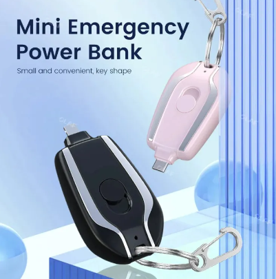 TYPE C portable keychain emergency power bank 2000mah battery lightening